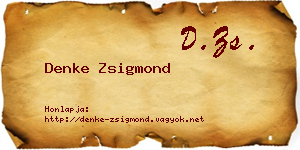 Denke Zsigmond névjegykártya